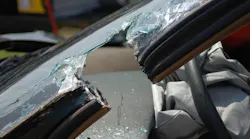The windshield and roof can remain in place during dash rolling or jacking to save overall operational time—just remember to protect the inside rescuer and the patient. By “chunking” the upper A-pillar, the two cuts create a gap so the fresh cut pillar ends will not bind on each other as the dash and instrument panel are moved. Photos by Ron Moore