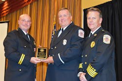 Pictured left to right: Tennessee Public Educators Association President Daniel Adams; Kingsport, TN, Fire Department Public Education Officer Barry Brickey; and Kingsport, TN, Assistant Chief Jim Everhart.