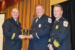 Pictured left to right: Tennessee Public Educators Association President Daniel Adams; Kingsport, TN, Fire Department Public Education Officer Barry Brickey; and Kingsport, TN, Assistant Chief Jim Everhart.