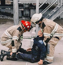 FireHud demonstrates is monitoring system at Disaster City in College Station, TX. FireHud demonstrates is monitoring system at Disaster City in College Station, TX.