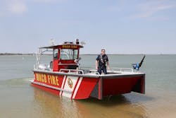 The Waco Fire Department has taken delivery of this 26-foot, custom-built Lake Assault Boats fire and rescue vessel. The new craft provides fire, rescue, and other emergency response services on Lake Waco (a 12-square-mile body of water located within the city limits) and portions of the Brazos River that flows through central Texas. The Waco Fire Department has taken delivery of this 26-foot, custom-built Lake Assault Boats fire and rescue vessel. The new craft provides fire, rescue, and other emergency response services on Lake Waco (a 12-square-mile body of water located within the city limits) and portions of the Brazos River that flows through central Texas.