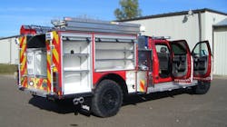Darley&apos;s WASP pumper is a compact vehicle with shelving that allows for better use of compartment space.