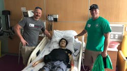 Firefighters from Cobb and Cherokee conunties have been providing suppport to 17-year-old Logan Droke (center), who is graduatig from high school this week as he faces his fourth battle with cancer. Firefighters from Cobb and Cherokee conunties have been providing suppport to 17-year-old Logan Droke (center), who is graduatig from high school this week as he faces his fourth battle with cancer.