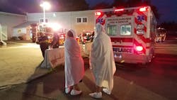 A fire at a chemical plant in Chester, PA, sent 10 firefighters and three employees to the hospital early Friday after they were decontaminated at the scene. A fire at a chemical plant in Chester, PA, sent 10 firefighters and three employees to the hospital early Friday after they were decontaminated at the scene.