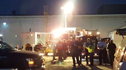 A fire at a chemical plant in Chester, PA, sent 10 firefighters and three employees to the hospital early Friday after they were decontaminated at the scene. A fire at a chemical plant in Chester, PA, sent 10 firefighters and three employees to the hospital early Friday after they were decontaminated at the scene.