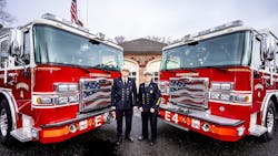 Chief Don Antigiovanni and Stephen Jones both joined the Farmington, CT, Fire Department right from high school in 1969.