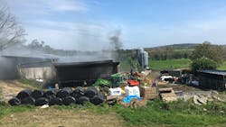 While on vacation, Daniel Byrne watched as firefighters from the Teach Doitean Station of the Kerry Fire and Rescue Service in Ireland worked to contain a farm fire.