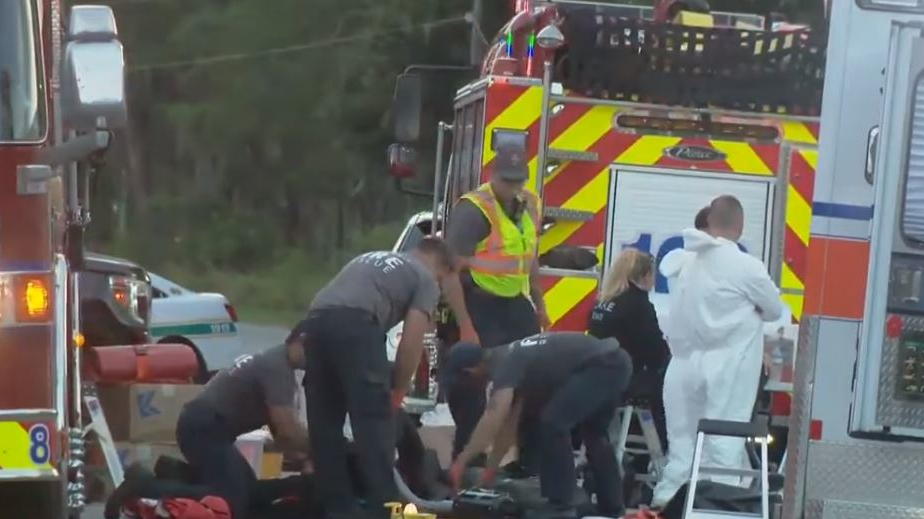 Two Lake County, FL, firefighters and a sheriff's deputy were decontaminated by hazmat team after being exposed to Fentanyl during a traffic stop in Clermont on Tuesday.