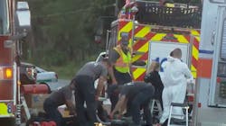 Two Lake County, FL, firefighters and a sheriff's deputy were decontaminated by hazmat team after being exposed to Fentanyl during a traffic stop in Clermont on Tuesday. Two Lake County, FL, firefighters and a sheriff's deputy were decontaminated by hazmat team after being exposed to Fentanyl during a traffic stop in Clermont on Tuesday.