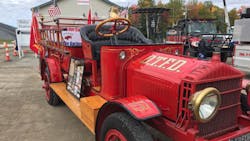 Old Town, ME, Fire Rescue&apos;s 1917 Garford apparatus will soon find a home in a replica of a 19th century fire station.
