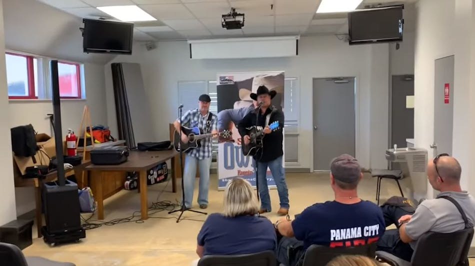Country singer/songwriter Shane Owens gave a special concert for Panama City firefighters as a thank you for their work during Hurricane Michael in October.