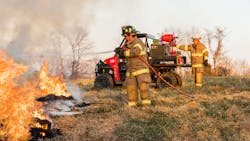 Fire supression is one of the many things Polaris UTV-based apparatus can do.
