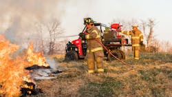 Fire supression is one of the many things Polaris UTV-based apparatus can do. Fire supression is one of the many things Polaris UTV-based apparatus can do.