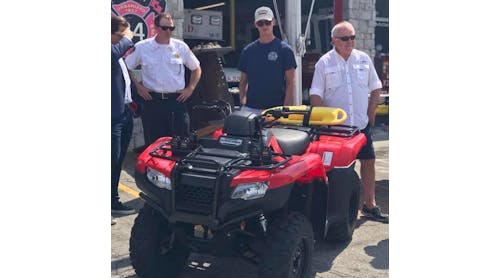 A nonprofit group donated more than $22,000 in equipment to the Atlantic Beach, NC, Fire Department. The donation included an ATV, five wireless beach radios and an automated CPR device.