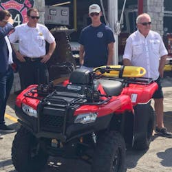A nonprofit group donated more than $22,000 in equipment to the Atlantic Beach, NC, Fire Department. The donation included an ATV, five wireless beach radios and an automated CPR device.