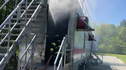 Boxford, MA, firefighters used a specially designed trailer to practice firefighting skills.