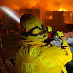 Flames shot as high as three stories in a fire at a dairy Farm that broke out Tuesday night and is likely to last several days. Flames shot as high as three stories in a fire at a dairy Farm that broke out Tuesday night and is likely to last several days.