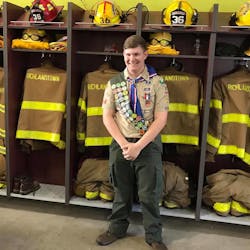 Eagle Scout Raymond Slifer designed and built 36 gear lockers for the Richlandtown Fire Company.
