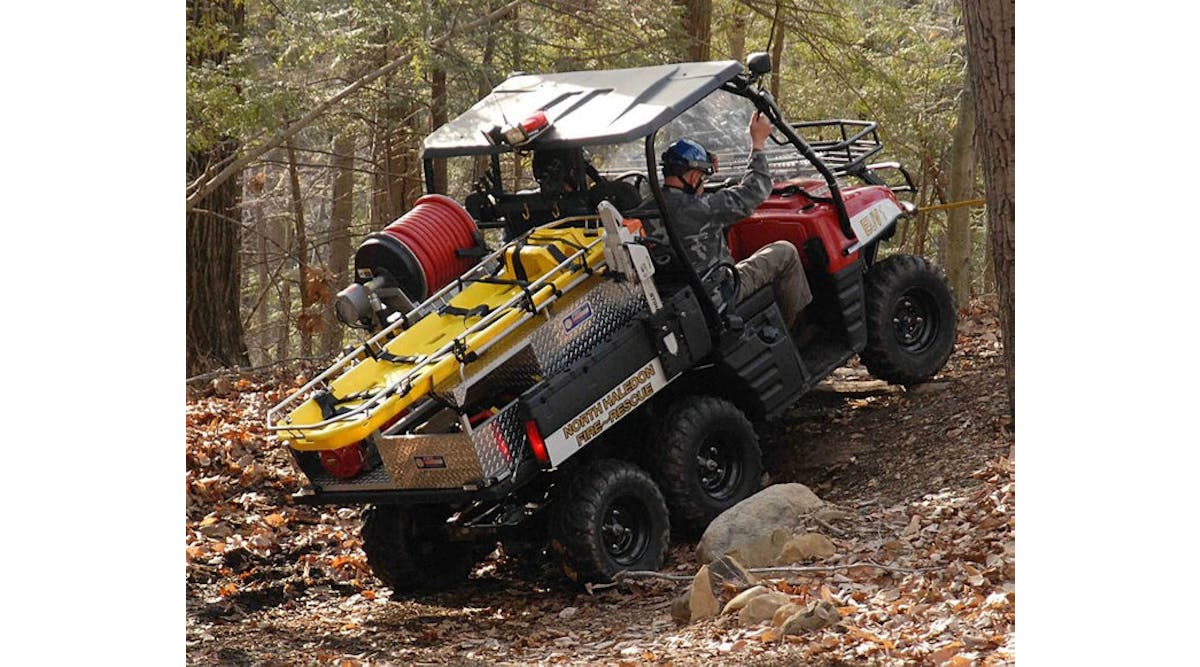 UTV-based apparatus, like this Firelite model from Kimtek Research, are made to go where larger apparatus can&apos;t.