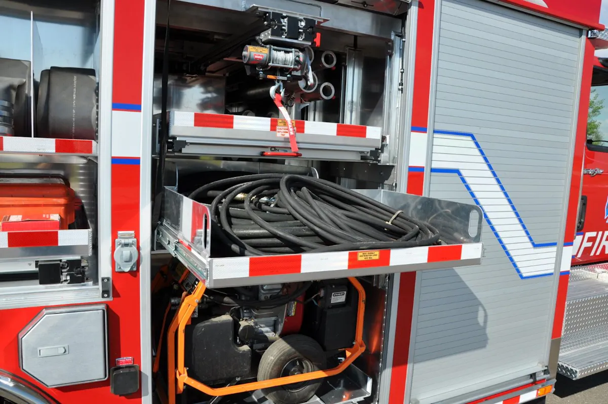 Fire Rescue Rig Layout Fire Truck Firefighter Rescue Rig Tool Compartments Design Access ...