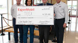Pictured are (L to R): Chief Robert Moore, TEEX-ESTI Director; Johnita Jones ‘83, Vice President – Southern Operations Manager, ExxonMobil Pipeline Company; Charles Todd, TEEX Chief Financial Officer; David Coatney, TEEX Agency Director.