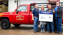 The DeWitt, NE, Volunteer Fire Department was one of three departments to receive new tires.