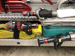 Realistic target flow should be the starting point for any attack package design. Once the desired GPM is established, complementary hose and nozzle packages can be built with the goal that the selected package will allow for a flowing-while-moving fire attack. Realistic target flow should be the starting point for any attack package design. Once the desired GPM is established, complementary hose and nozzle packages can be built with the goal that the selected package will allow for a flowing-while-moving fire attack.