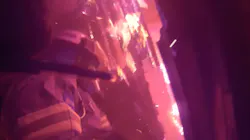 Raw video shows Cintronelle, AL, firefighters attacking the flames engulfing a burning mobile home early Sunday. Raw video shows Cintronelle, AL, firefighters attacking the flames engulfing a burning mobile home early Sunday.