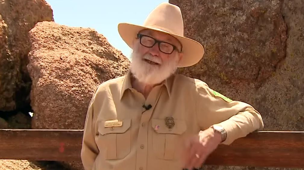 Bill Ellis, who kept an eye out for wildfires from the Devil's Head Lookout Tower near Colorado Springs, CO, retired Tuesday after 35 seasons.