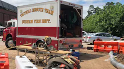 Durham, NC, firefighters rescued a construction worker whose legs were trapped by a collapsing trench at North Carolina Central University on Tuesday morning.