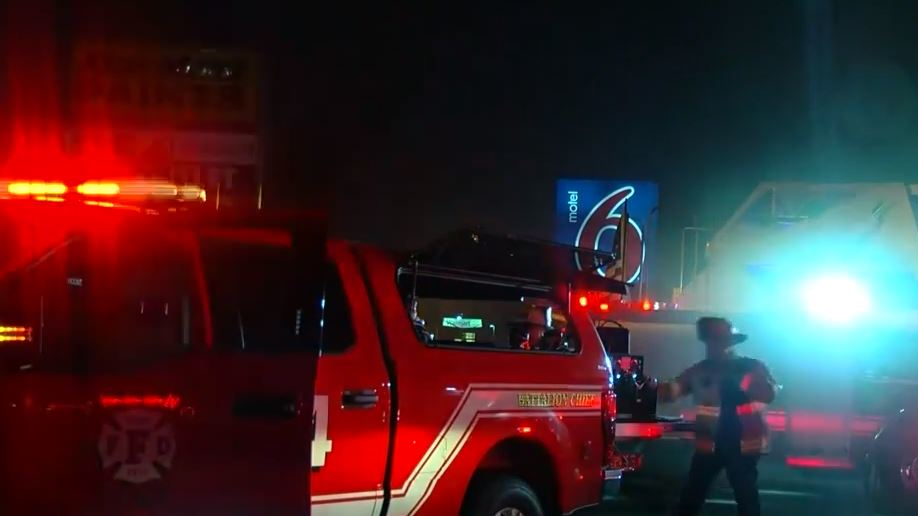 Off-duty Fresno, CA, firefighters were called in to help battle a four-alarm fire that broke out at a furniture store Monday night.