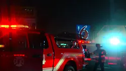 Off-duty Fresno, CA, firefighters were called in to help battle a four-alarm fire that broke out at a furniture store Monday night.