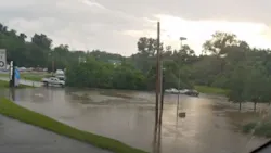 Storms caused Gravois Creek in Crestwood, MO, to overflow its banks Wednesday, creating a flash flood that stranded 40 visitors to Whitecliff Park. Storms caused Gravois Creek in Crestwood, MO, to overflow its banks Wednesday, creating a flash flood that stranded 40 visitors to Whitecliff Park.