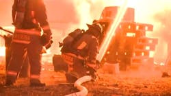 Two Harris County firefighters were hurt rescuing an elderly disabled man who was inside a burning home Thursday night. Two Harris County firefighters were hurt rescuing an elderly disabled man who was inside a burning home Thursday night.