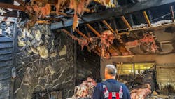 Two people were critically injured in a two-alarm house fire early Monday in Jacksonville, FL. The blaze burned through the roof and gutted the home. Two people were critically injured in a two-alarm house fire early Monday in Jacksonville, FL. The blaze burned through the roof and gutted the home.