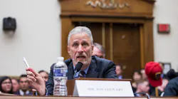 Former 'Daily Show' host Jon Stewart testifies Tuesday during a House Judiciary Committee hearing on reauthorization of the Sept. 11 Victim Compensation Fund.