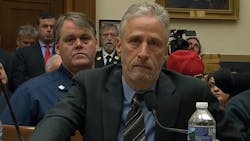 Comedian Jon Stewart blasts lawmakers during a Congressional hearing Tuesday to make the 9/11 Victim Compensation Fund permanent. Comedian Jon Stewart blasts lawmakers during a Congressional hearing Tuesday to make the 9/11 Victim Compensation Fund permanent.