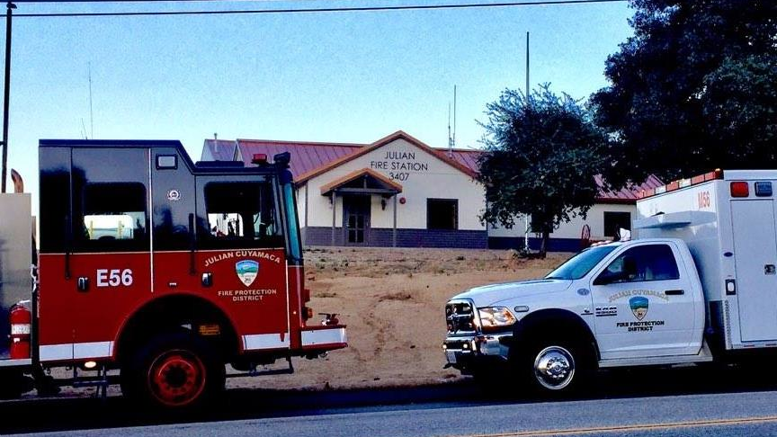 After a standoff of nearly two months with volunteer firefighters, San Diego County broke into Julian-Cuyamaca Fire Protection District's Station 56, and '(t)he missing fire engine has mysteriously reappeared,' officials said.