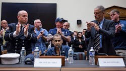 Attendees applaud after testimony from Luis Alvarez, a retired New York Police Department detective and 9/11 first responder, during a House Judiciary Committee hearing on reauthorization of the Sept. 11 Victim Compensation Fund on Capitol Hill on June 11 in Washington, D.C. Attendees applaud after testimony from Luis Alvarez, a retired New York Police Department detective and 9/11 first responder, during a House Judiciary Committee hearing on reauthorization of the Sept. 11 Victim Compensation Fund on Capitol Hill on June 11 in Washington, D.C.