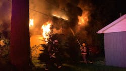 Several firefighters were hurt battling a house fire in Millcreek Township, PA, early Thursday.