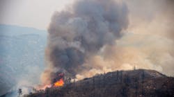 A hot spot flares along High Valley Road in Lake County, CA, during the Ranch Fire in August 2018. A hot spot flares along High Valley Road in Lake County, CA, during the Ranch Fire in August 2018.