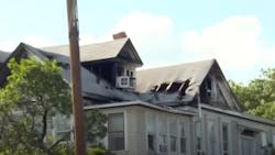 About 100 San Antonio firefighters battled a blaze Sunday at a three-story apartment building in the Monte Vista neighborhood. About 100 San Antonio firefighters battled a blaze Sunday at a three-story apartment building in the Monte Vista neighborhood.