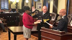 Derik Minard was sworn in Monday as the new fire chief for Savannah, GA, Fire Rescue. He becomes the department's 35th chief. Derik Minard was sworn in Monday as the new fire chief for Savannah, GA, Fire Rescue. He becomes the department's 35th chief.