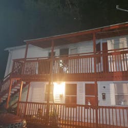 A Derby, CT, firefighter suffered minor injuries battling a second-floor blaze of a building early Monday.