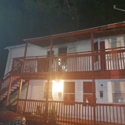 A Derby, CT, firefighter suffered minor injuries battling a second-floor blaze of a building early Monday. A Derby, CT, firefighter suffered minor injuries battling a second-floor blaze of a building early Monday.