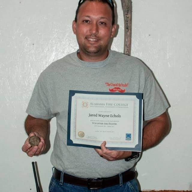 Springville, AL, firefighter-paramedic Jaren Echols.