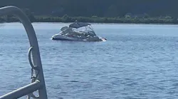 Norwich, CT, firefighters took out the department's new Marine 1 fireboat Thursday for the first time to rescue boaters on a sinking watercraft on the Thames River.