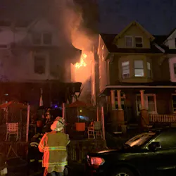 At least 12 people were injured—including a 12-year-old boy who suffered burns over 30 percent of his body—in a Philadelphia twin home fire early Tuesday.