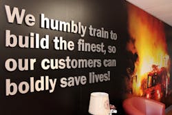 Inspirational message on the wall of the new Pierce Training Center. Inspirational message on the wall of the new Pierce Training Center.