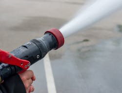 A smooth bore nozzle is best to tackle flames at a distance simply because it will make it possible for me to reach the fire without exposing crews to heat. A smooth bore nozzle is best to tackle flames at a distance simply because it will make it possible for me to reach the fire without exposing crews to heat.